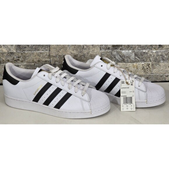 Adidas Originals Superstar Shoes 3-Stripes Sneakers White/Black EG4958 | US 10 - Picture 1 of 10